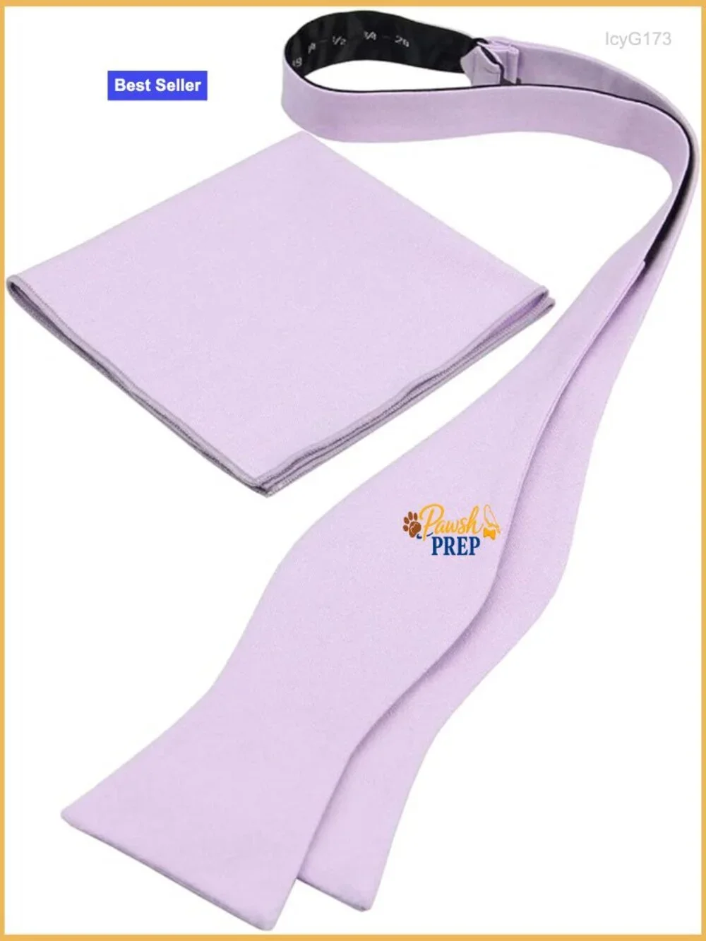 Men's Linen Self-Tie Bow Tie & Pocket Square Set - Wedding Formal